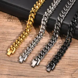 Stainless Steel Cuban Bracelet — Bold Miami Curb Links (Multi-Size)