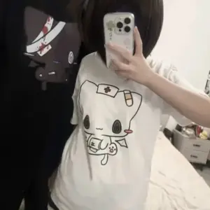 Cartoon Couple T-Shirts — Funny Printed, Y2K Harajuku, Unisex