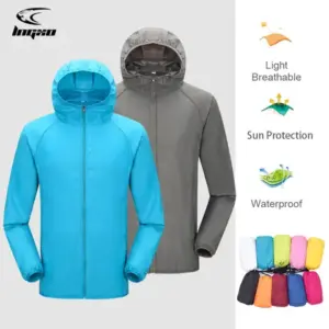 Waterproof Camping Rain Jacket — Quick-Dry, Sun Protection, Pocket