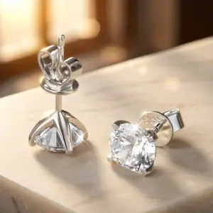 Moissanite Stud Earrings — 925 Sterling Silver, GRA Certified