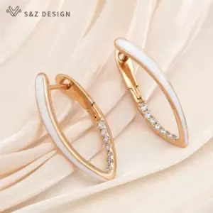 Green Enamel Dangle Earrings — Gold Tone, CZ, Wedding