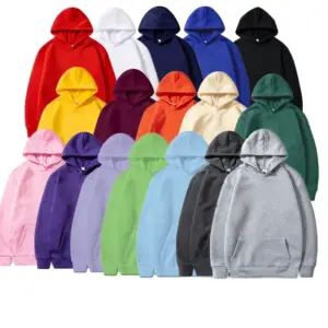 Solid Zip Hoodie — Multi-Color Pocket Pullover, Unisex