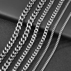 Men's Cuban Link Chain Necklace — Stainless Steel Punk (Multi-Size)