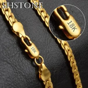 18K Gold Sterling Silver Sideways Necklace — 6mm Chain (Multi-Length)