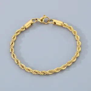 18K Gold Plated Sterling Silver Chain Bracelet — 4mm (20cm)