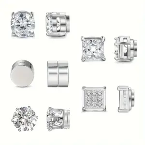 Magnetic Clip-On Earring Studs — Stainless Steel, Non-Piercing