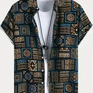 Hawaiian Paisley Graphic Shirt — Oversized Short Sleeve, Men's