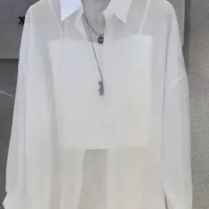 Plus Size Chiffon Blouse — Long Sleeve, Sheer Sun-Protective