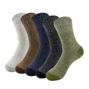 Winter Thermal Wool Socks — Thick Mid-Calf, Merino Towel Bottom
