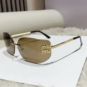 Rimless Rectangle Sunglasses — Small Square Frame, UV400, Unisex