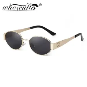 Retro Pilot Oval Sunglasses — Metal Frame, Green Lens, UV Protection