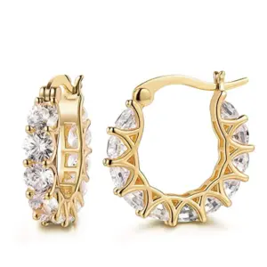 Crystal CZ Hoop Earrings — Women's