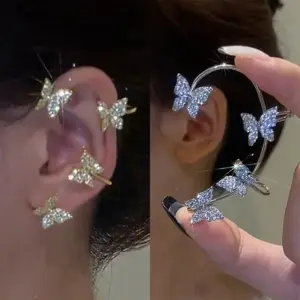 Butterfly Ear Cuff Clip-Ons — Zirconia, Women's