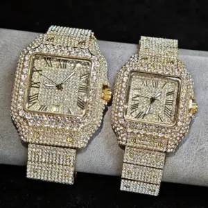Full Diamond Square Ice Watch — Unisex