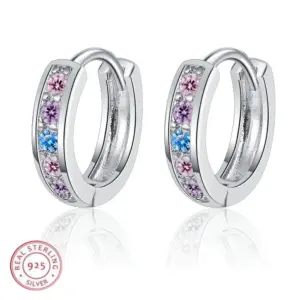 Multi-Zirconia Earrings — 925 Sterling Silver, Women's