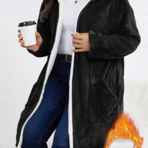 Fleece-Lined Hooded Cardigan — Sherpa Trim, Women's