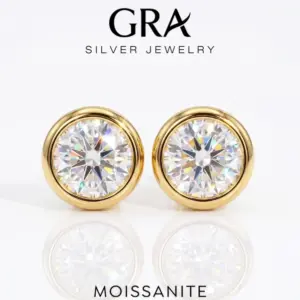 0.5-1ct Moissanite Stud Earrings — 925 Sterling Silver, Women's