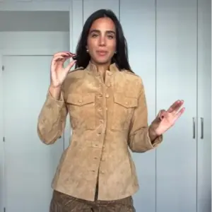 Solid Suede Jacket — Stand Collar, Women's