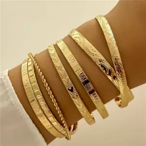 Punk Heart Bangle Set — Gold-Tone, Women's