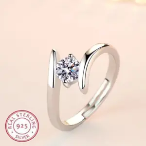 Zirconia Ring — 925 Sterling Silver, Women's
