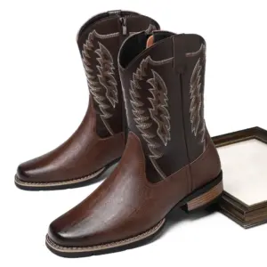 Embroidered Western Cowboy Boots — Men's