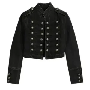 Y2K Cropped Hussar Jacket — Double-Breasted, Women's