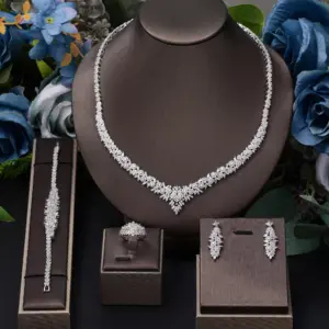 Bridal Zirconia Jewelry Set — Crystal Wedding Necklace, Women's
