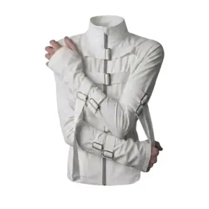 Retro Stand Collar Jacket — Buckle Design, Unisex