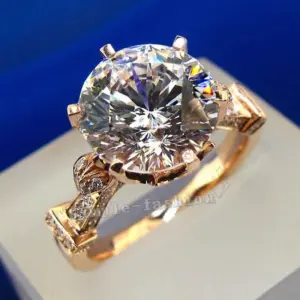 3ct Lab Diamond Solitaire Ring — 18K Rose Gold, Women's