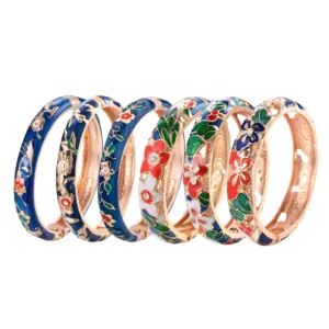 Cloisonne Enamel Bangle — Navy, Women's