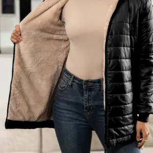 Hooded Cotton Jacket — Fleece Lined, Women's