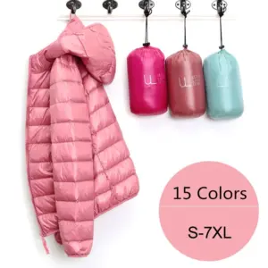 Packable Hooded Down Puffer — Plus Size, Women's