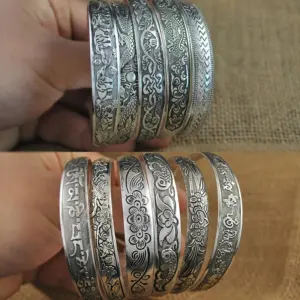 Tibetan Elephant Cuff Bangle — Vintage, Women's