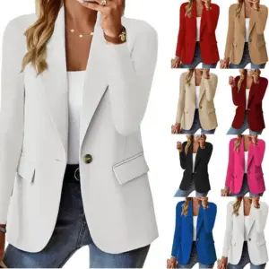 Oversized Blazer Jacket — Women's Business Suit Coat