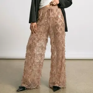 Sequin Fringe Wide-Leg Pants — Women's