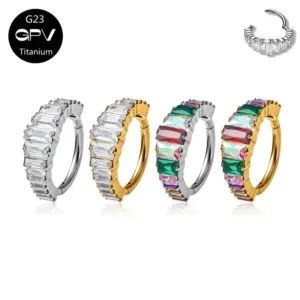 Titanium Zirconia Huggie Earrings — 16G