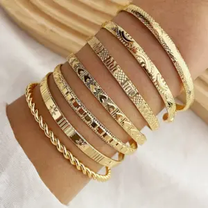 Punk Heart Bangle Set — Gold-Tone, Women's