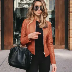 PU Leather Motorcycle Jacket — Women's