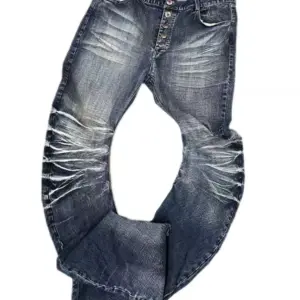 Y2K Bootcut Jeans — Distressed Denim, Unisex