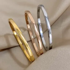 Gold-Plated Stainless Steel Bangle — Women's