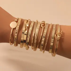 Multilayer Open Bangle Set — Gold-Tone, Women's
