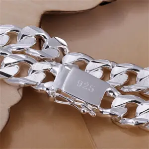 10MM Square Gem Bracelet — S925 Sterling Silver, Unisex