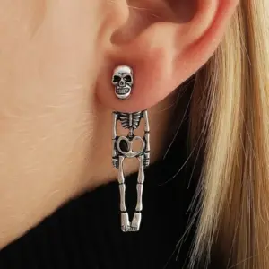 Skull Skeleton Dangle Earrings — Halloween Punk, Women's