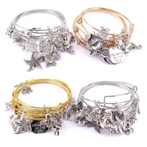 Marine Life Charm Bangle Set — Women's