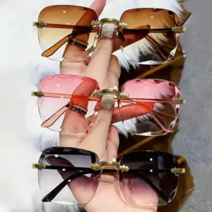 Square Rimless Sunglasses — UV400, Unisex