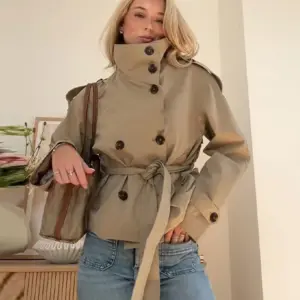 Cropped Belted Trench Jacket — Women's