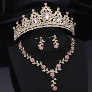 Rhinestone Tiara & Necklace Set — Bridal, Women's
